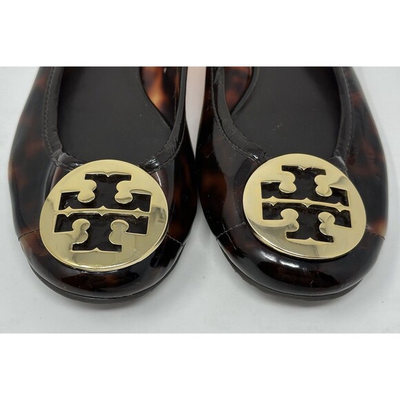 Tory Burch Tortoise Shell Reva Ballet Jelly Flats Women’s 6.5 Patent Leather - Picture 3 of 11